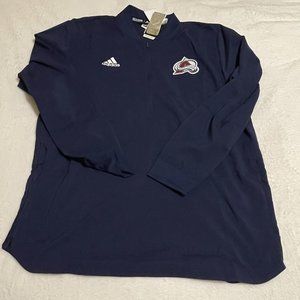 NWT Adidas NHL Colorado Avalanche On-Ice 1/4 Zip Up Size L